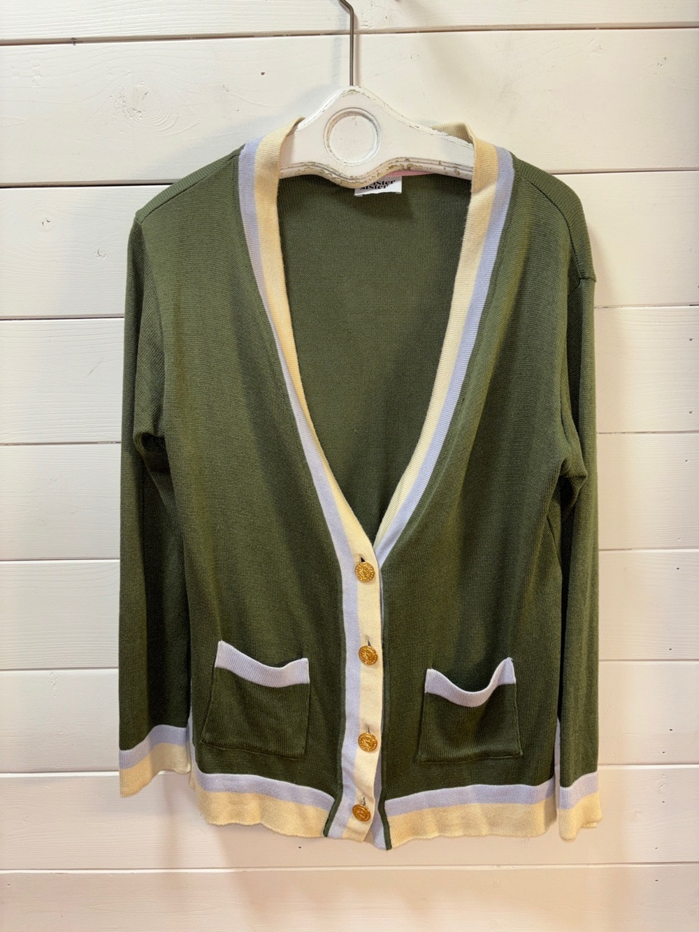 SISTER SISTER Olive Green Cardigan Estimated Size L - Picture 5 of 9